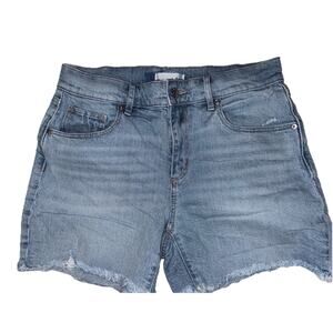 Ann Taylor Loft Denim Shorts Women’s 4” Cut Off Raw Hem Distressed Stretch Sz. 6